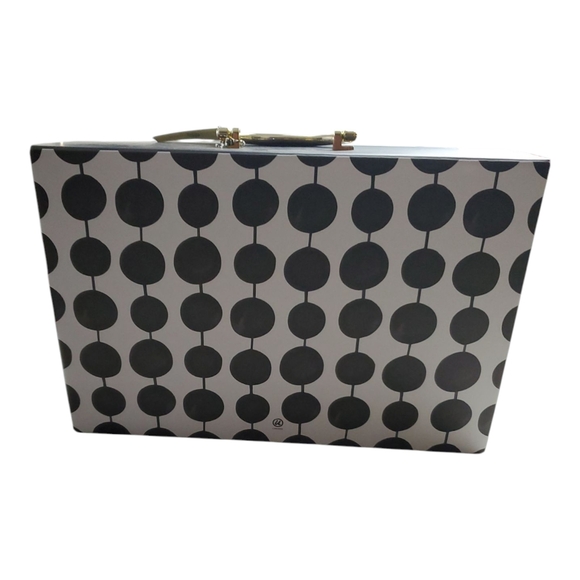 Black and White Polka Dot Briefcase 19 Pocket File Folder - Picture 2 of 5